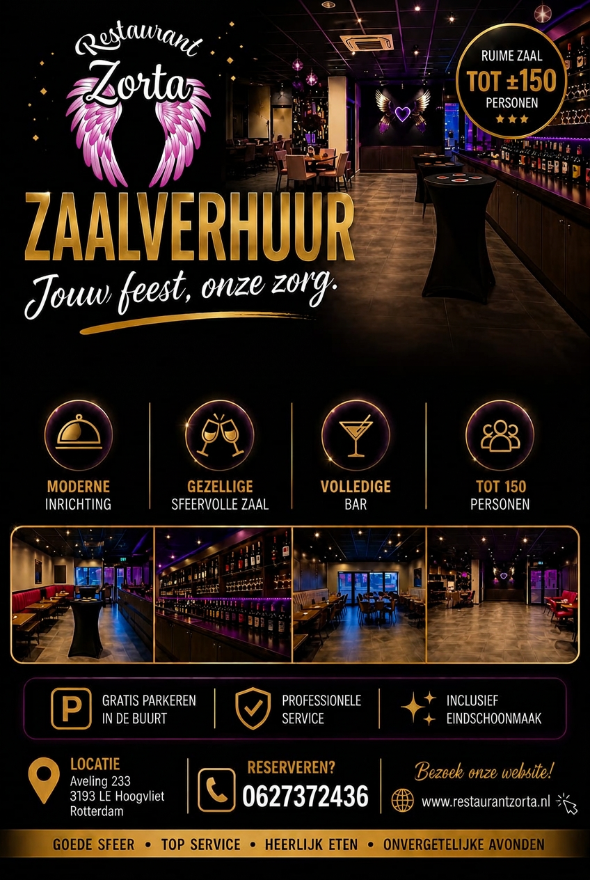Zaalverhuur Restaurant Zorta – Jouw feest, onze zorg